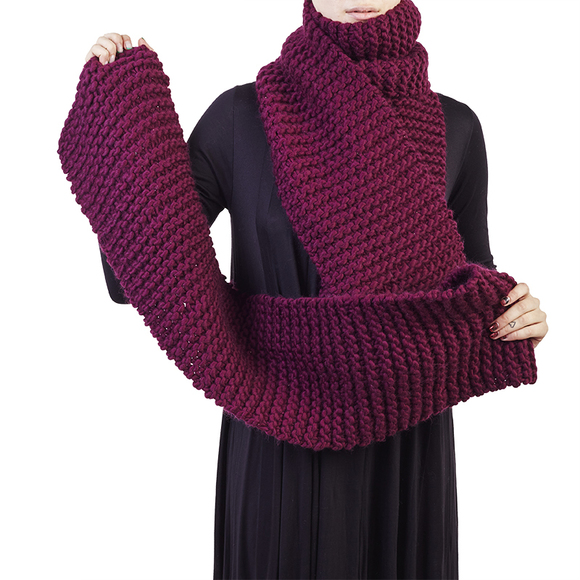 Wool And The Gang Scarf Women size 26X340 Dark Magenta - Picture 1 of 3